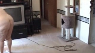 BBW vacuuming in the Nude Lots of big ass bending over shots – Not HD
