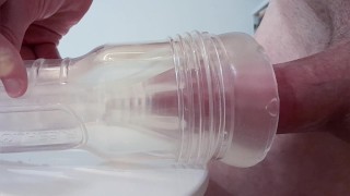 Vocal guy fucks a tight clear fleshlight (Synced Lovense and Satisfyer Patterns)